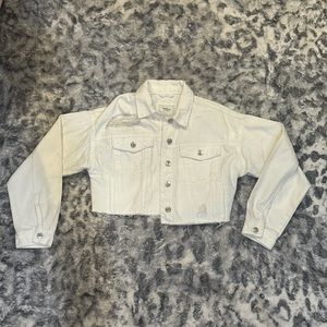 Forever 21 Cropped ripped jeans jacket